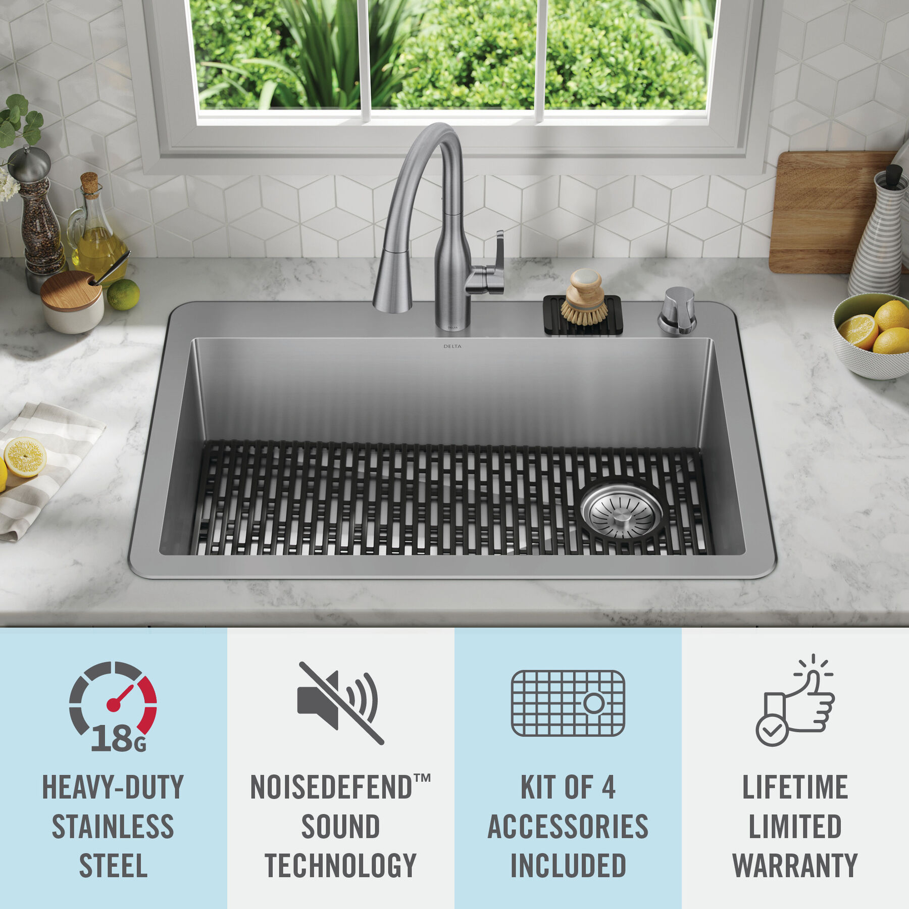 33” Drop-In Undermount Stainless Steel Single Bowl Kitchen Sink with Accessories, image 16